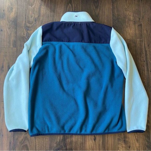 Vineyard Vines Color Block Fleece Snap Shep Shirt Pullover sweatshirt Large - Picture 2 of 9